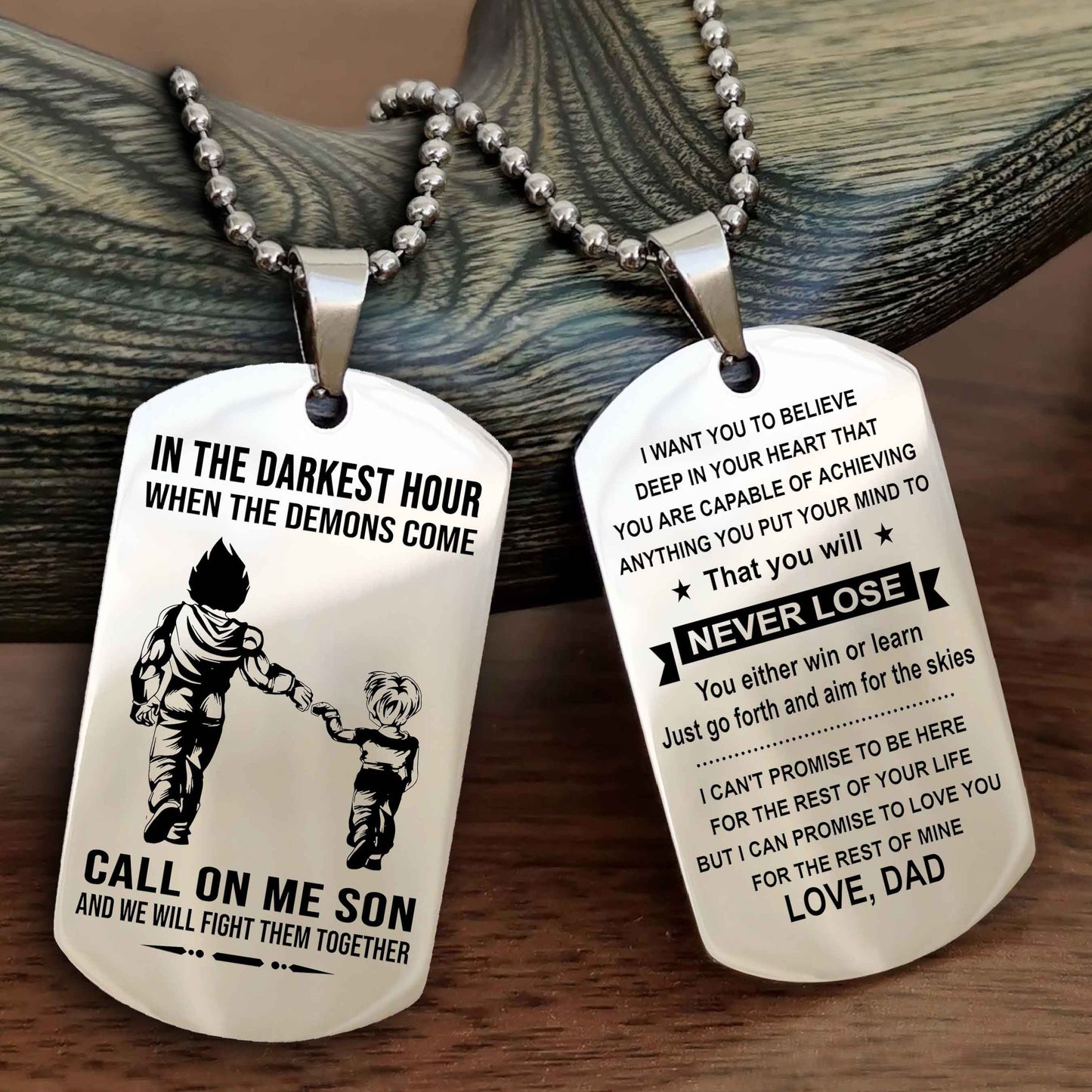 DRB Double Sided Dog Tag Call On Me Son - Gift For Son From Dad You Will Never Lose You Either Win Or Learn