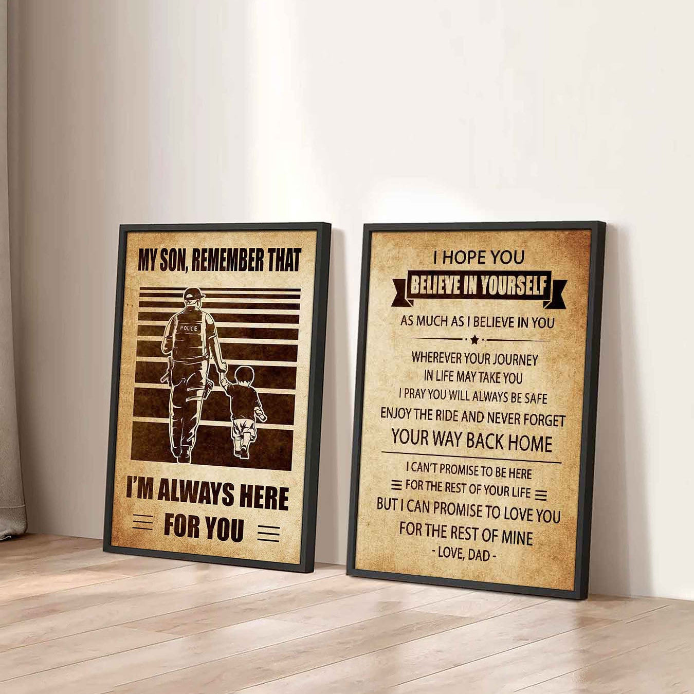Combo 2 Sport Poster Canvas My Son Remember That - Never Forget Your Way Back Home