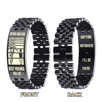 GK WBH WBH Personalized Double Sided Bracelet Father And Son Best Friends For Life - Message on the back side