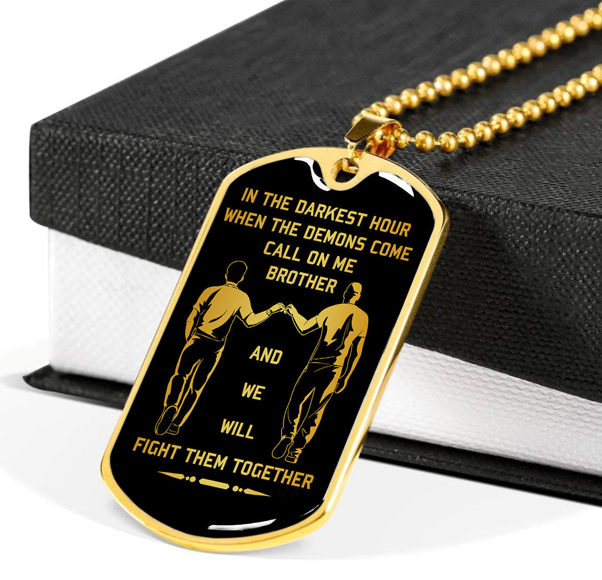 Viking-Military Chain Gifts From Brother In The Darkest hour, When the demons come call on me brother and we will fight them together-Photo upload