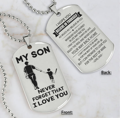 DRB Personalized Double Sided Dog Tag To My Son Never Forget That I Love You - Never Forget Your Way Back Home