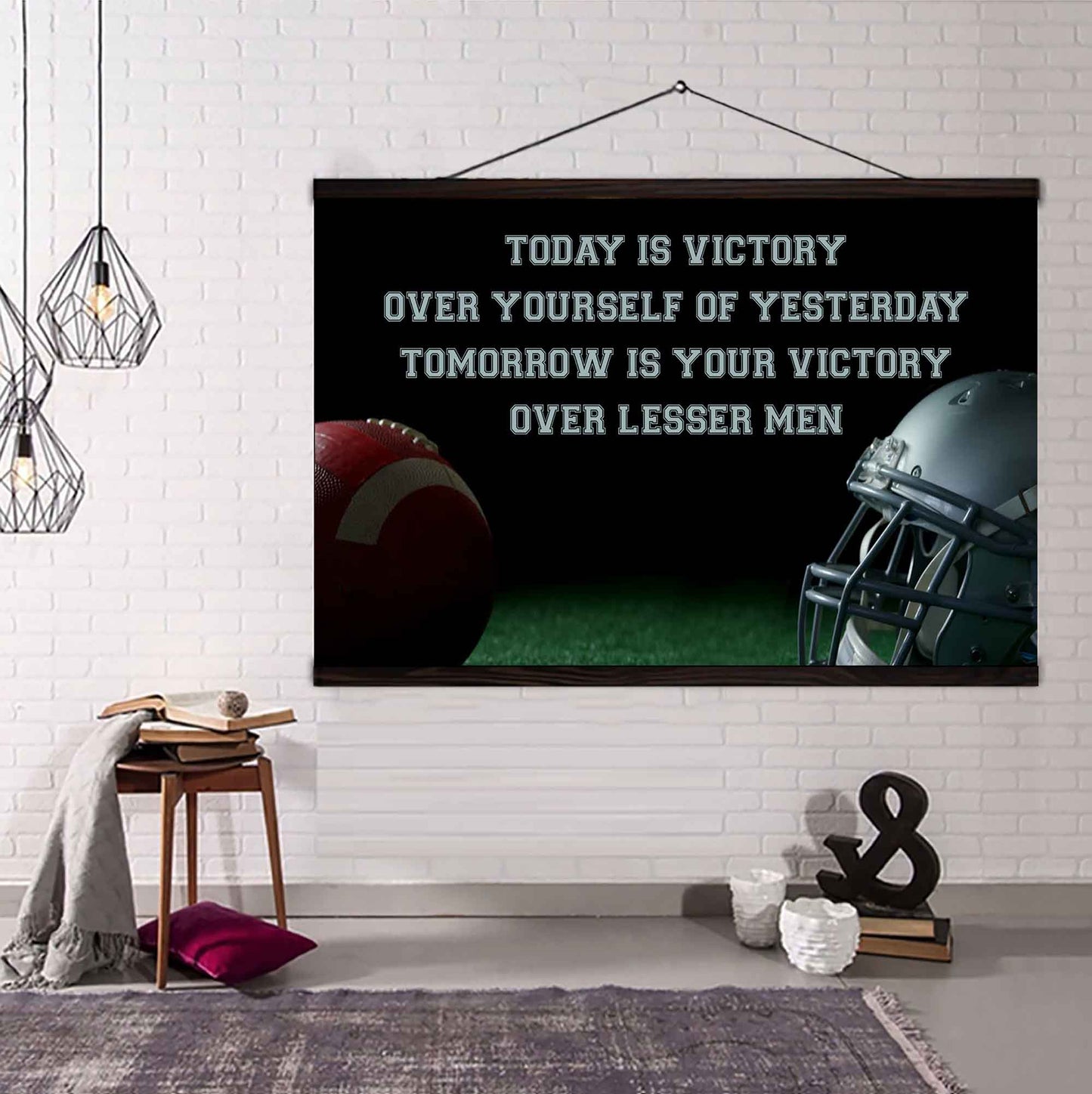 Sport Poster Canvas Today Is Victory Over Your Self Best Gift With Motivation Quotes