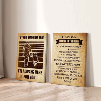 Combo 2 DRB Poster Canvas My Son Remember That - Never Forget Your Way Back Home