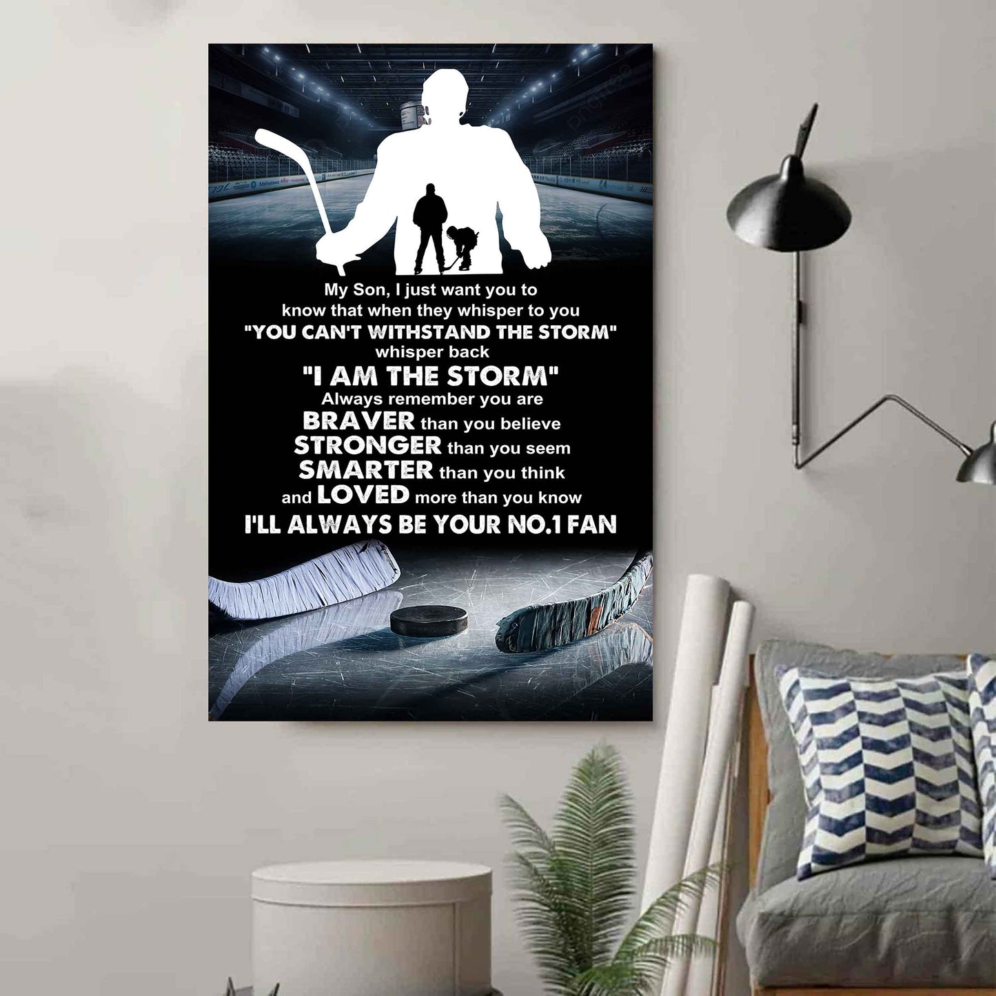 Sport Poster Canvas Dad To Son - Whisper Back I Am The Storm I Will Always Your No 1 Fan