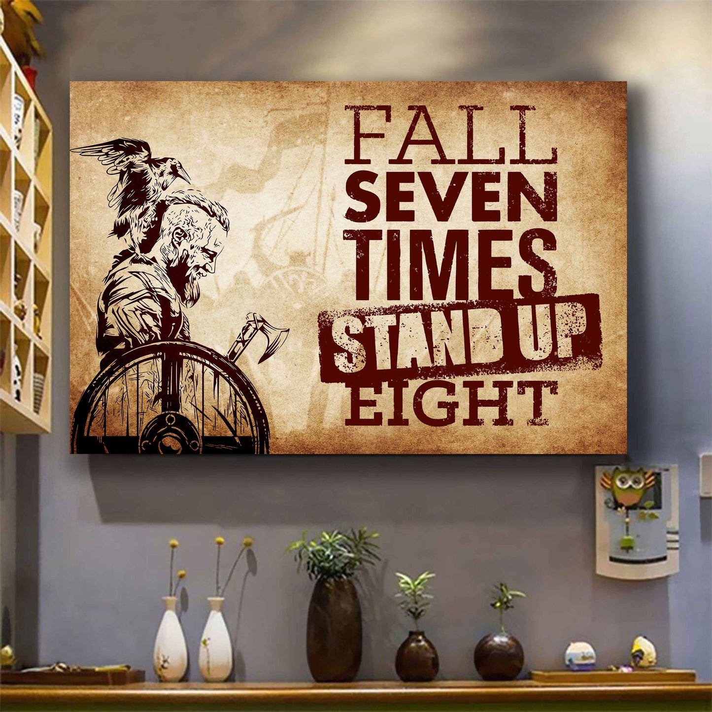 Samurai Poster Canvas Fall Down Seven Times Stand Up Eight