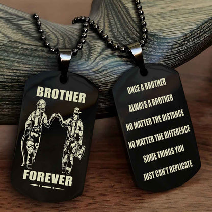 Cowboy Customizable engraved dog tag double sided gift from brother - Brother Forever Once A Brother Always A Brother