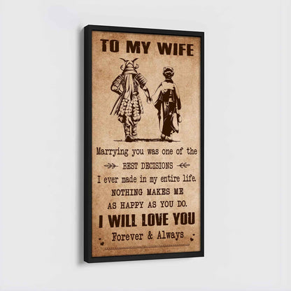 Family Poster Canvas To My Wife Marrying You Was One Of The Best Decisions - I Will Love You Forever And Always Gift For Your Wife