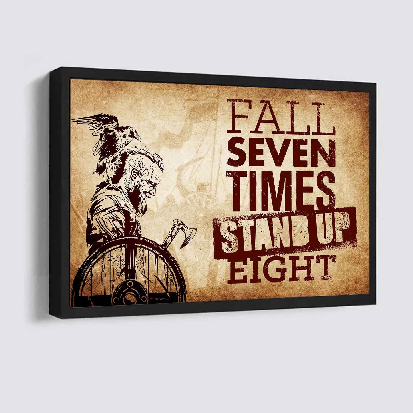 Samurai Poster Canvas Fall Down Seven Times Stand Up Eight