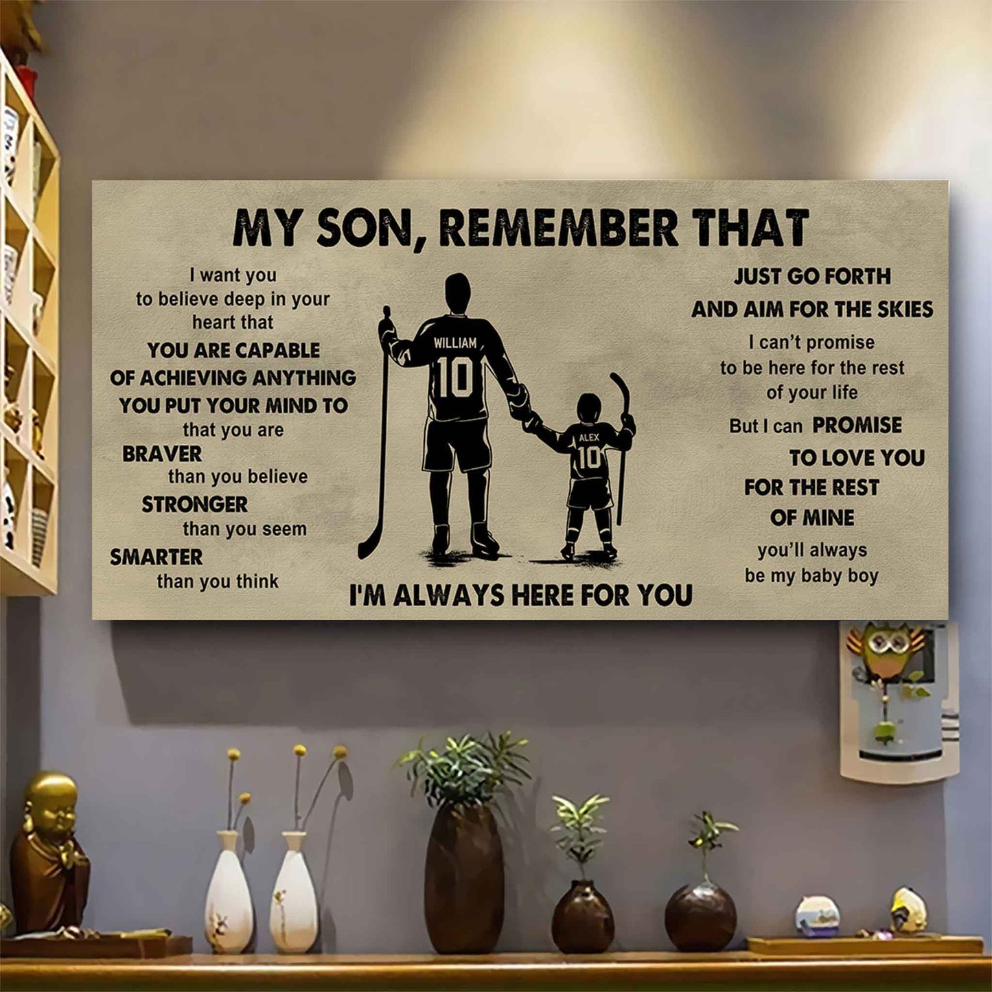 Personalized Sport Poster Canvas - My Son Remember That Just Go Forth And Aim For The Skies