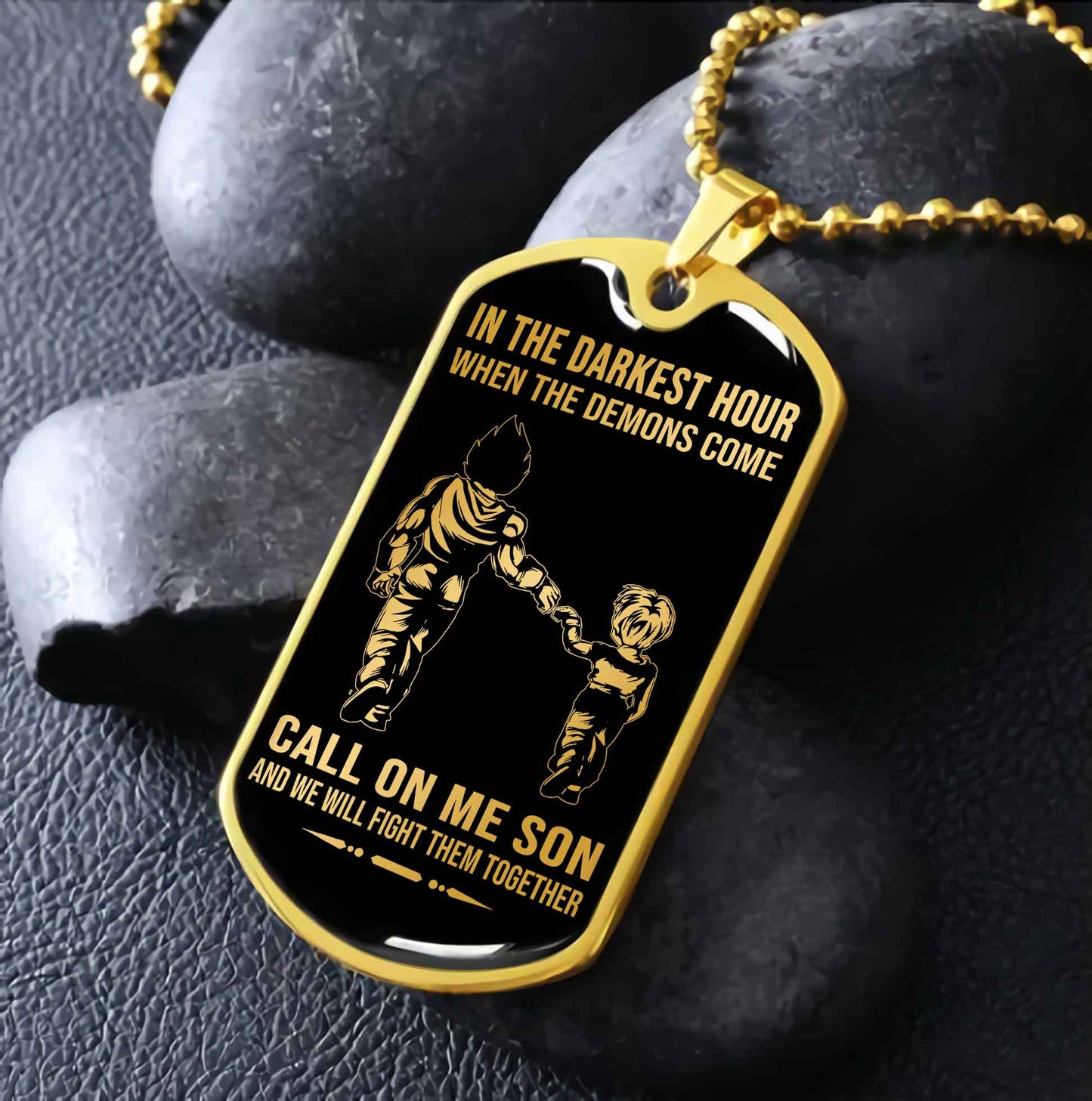 DRB Military Chain Silver Plated 18K Gold Plated Call On Me Son Gift For Your Son