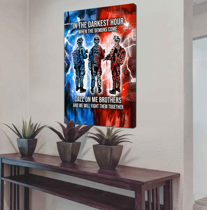 Brother Canvas Wall Art Call On Me Brother And We Will Fight Them Together Gift For Your Friend