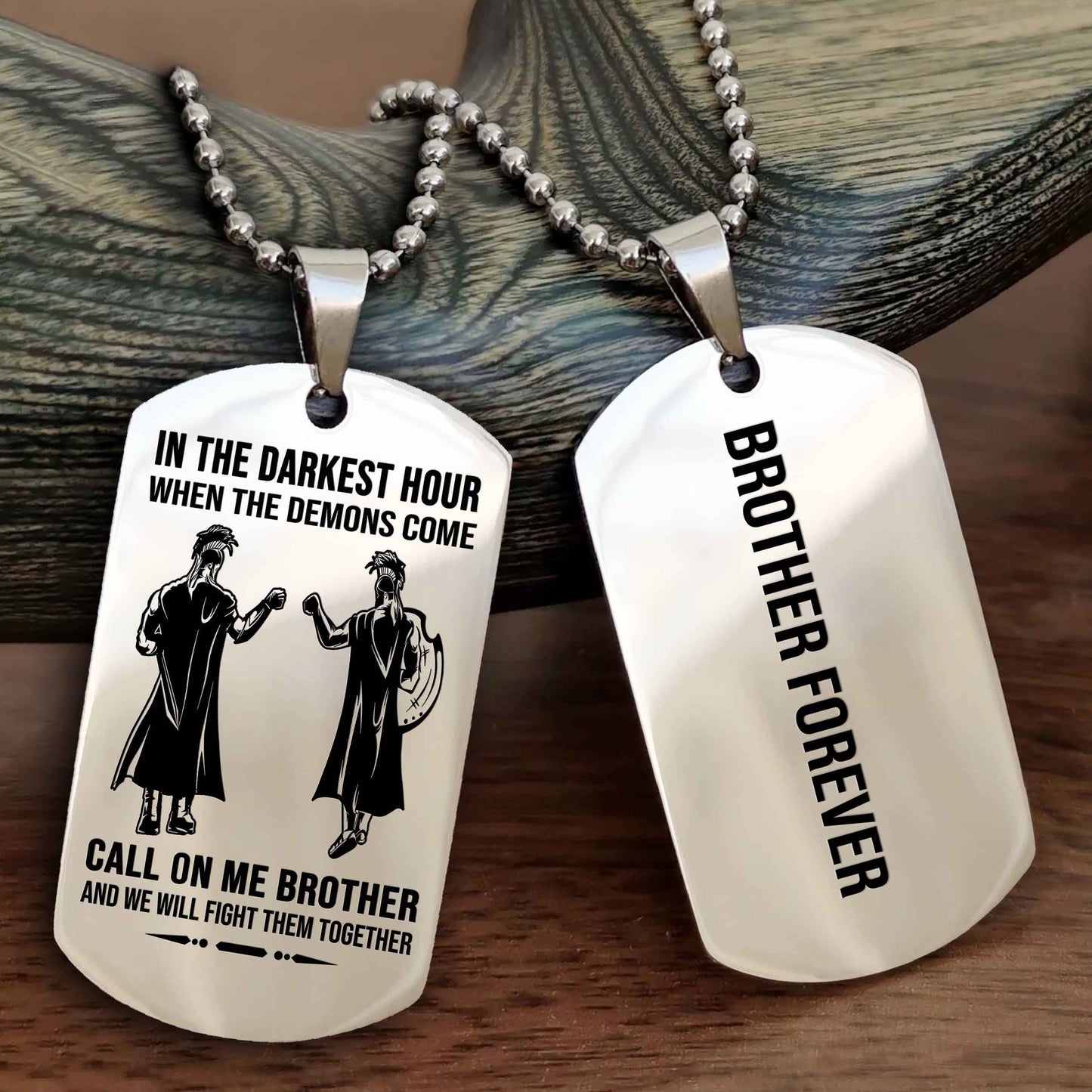 Biker Customizable engraved NAG dog tag double sided gift from brother, brother forevers
