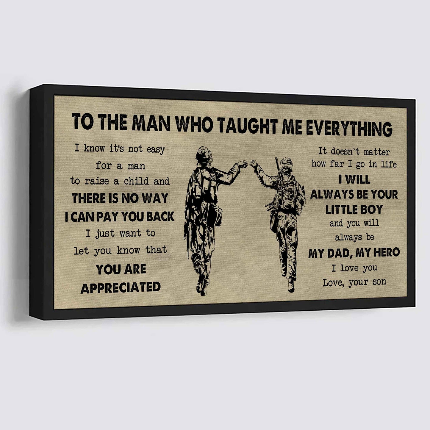 Samurai Poster Horizontal Canvas To My Dad I Know It's Not Easy To Raise A Child I Will Always Be Your Little Boy Gift From Son To Dad