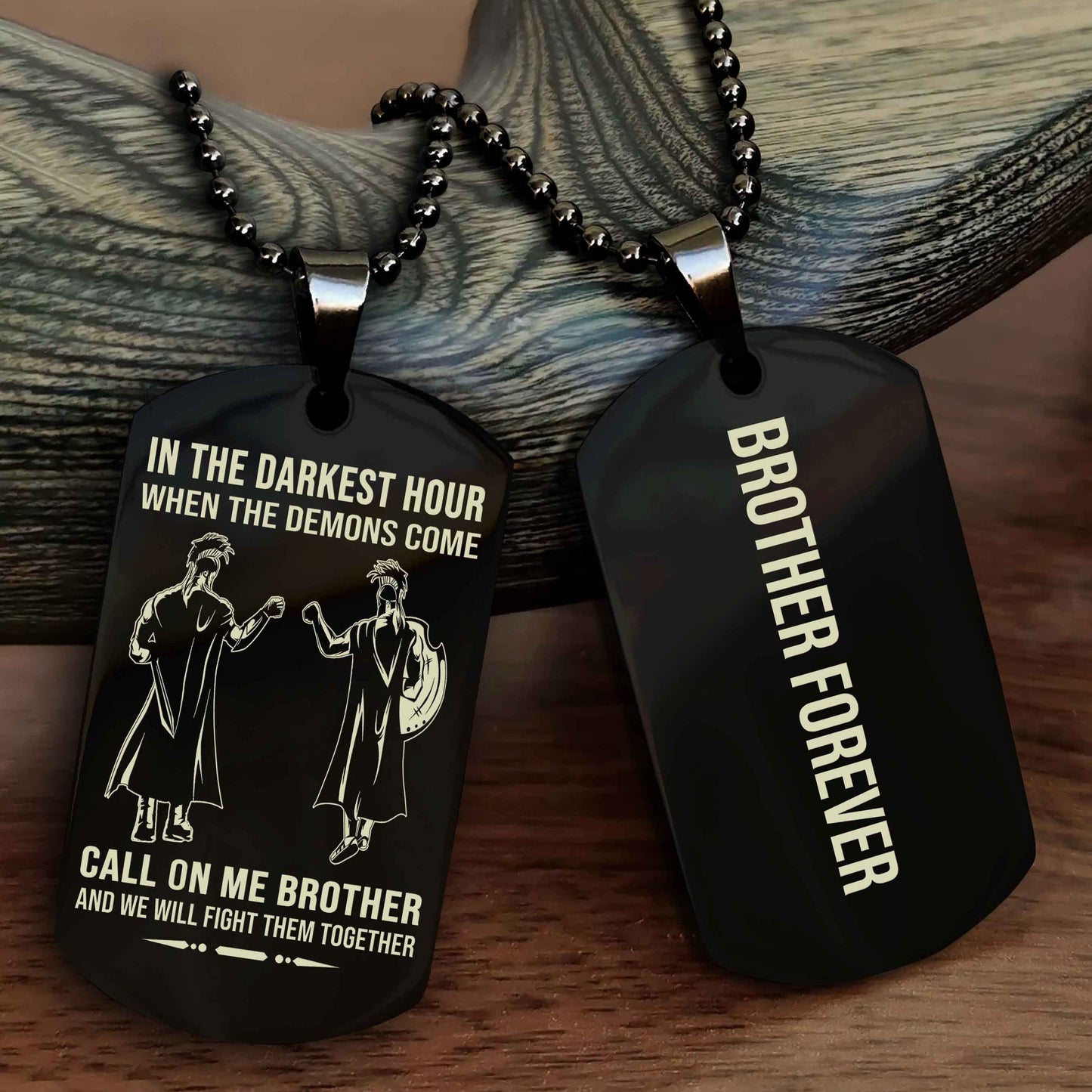 Sport Bike Customizable engraved black dog tag double sided gift from brother, brother forevers