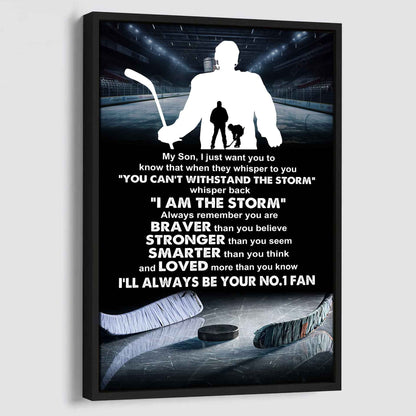 Sport Poster Canvas Dad To Son - Whisper Back I Am The Storm I Will Always Your No 1 Fan