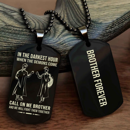 Biker Customizable engraved NAG dog tag double sided gift from brother, brother forevers
