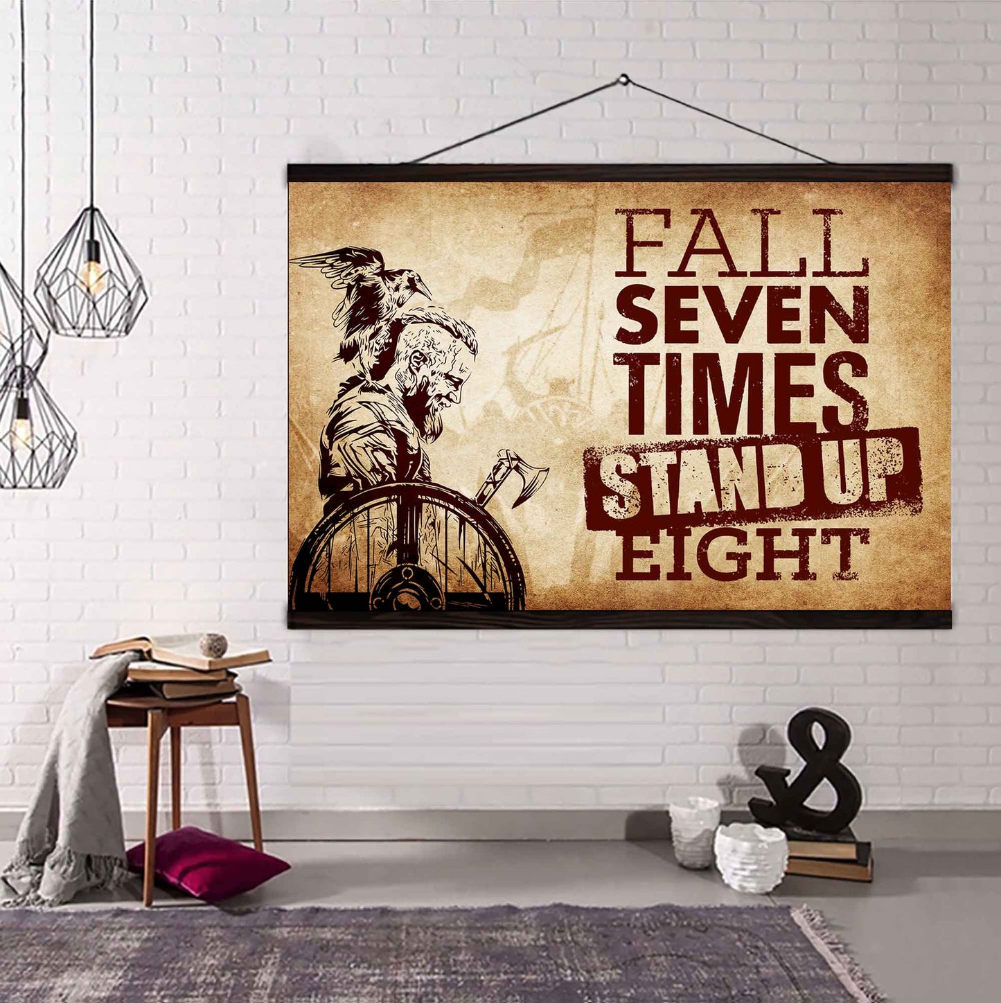 Samurai Poster Canvas Fall Down Seven Times Stand Up Eight
