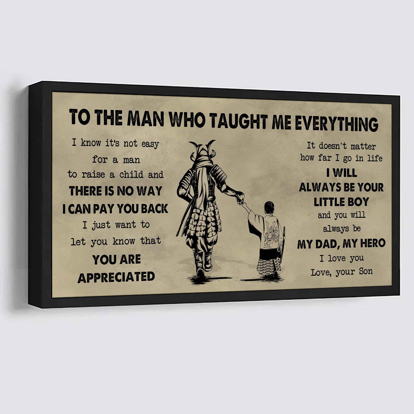 DRB To The Man Who Taught Me Everything - You Will Always Be My Hero Poster Canvas Gift For Father - Photo Upload
