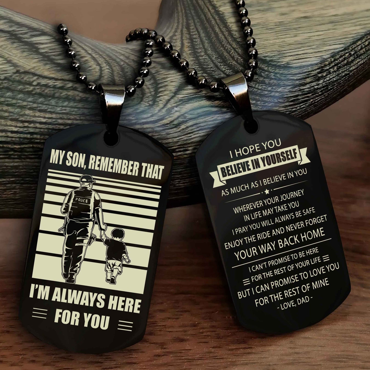 Samurai Personalized Double Sided Dog Tag My Son Remember That I Will Always Here Never Forget Your Way Back Home