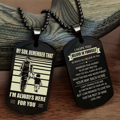 Samurai Personalized Double Sided Dog Tag My Son Remember That I Will Always Here Never Forget Your Way Back Home