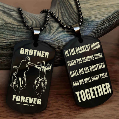 DRB 3 Brother Personalized Double Sided Dog Tag For My Brother - Call On Me Brother And We Will Fight Them Together Gift For Your Friend
