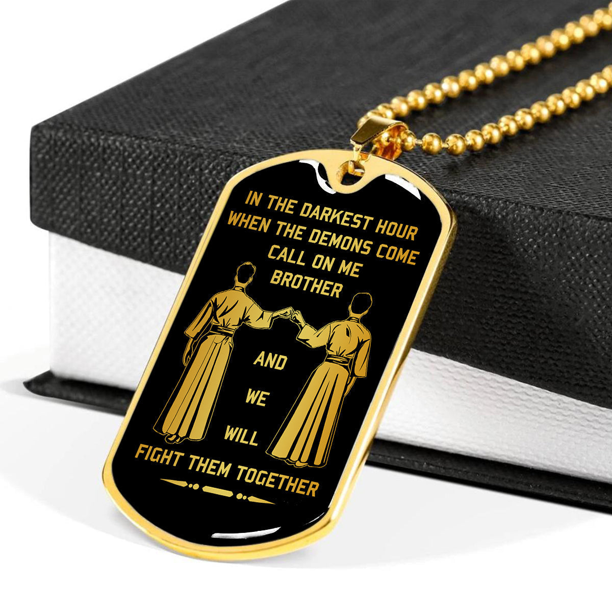 Viking-Military Chain Gifts From Brother In The Darkest hour, When the demons come call on me brother and we will fight them together-Photo upload