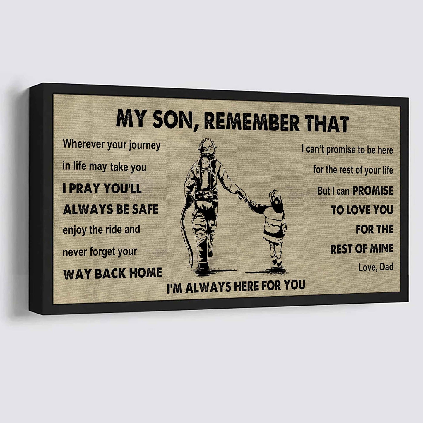 Personalized Sport Poster Canvas -  My Son Remember That Never Forget Your Way Back Home