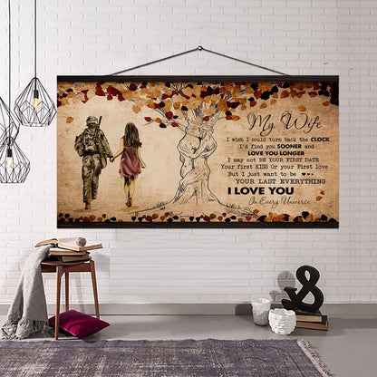 Samurai Poster Canvas To My Wife I Wish I Could Turn Back The Clock - I Love You In Every Universe