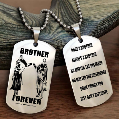 DRB Customizable engraved dog tag double sided gift from brother - Brother Forever Once A Brother Always A Brother