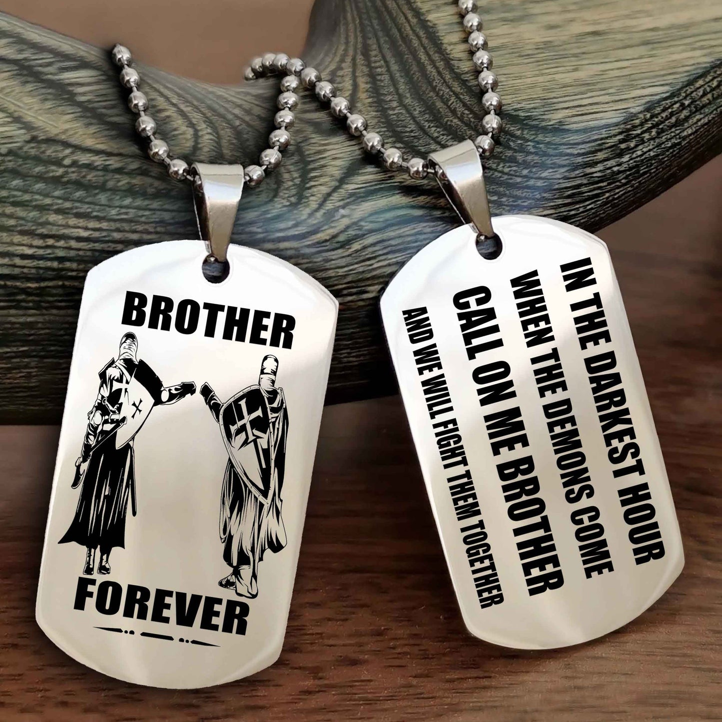 OP team 3 Engraved Double Sided Dog Tag Call On Me Brother NAG Brothers Forever We Will Fight Them Together