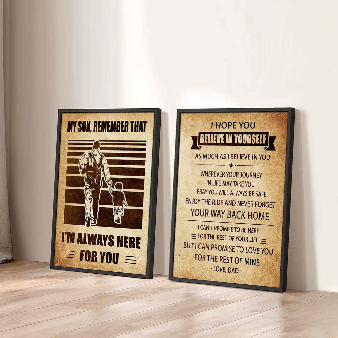 Combo 2 Sport Poster Canvas My Son Remember That - Never Forget Your Way Back Home