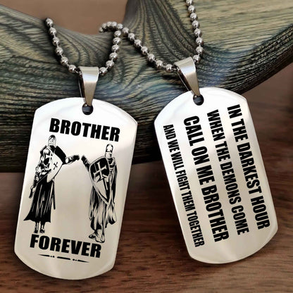 Viking Engraved Double Sided Dog Tag Call On Me Brother NAG Brothers Forever We Will Fight Them Together