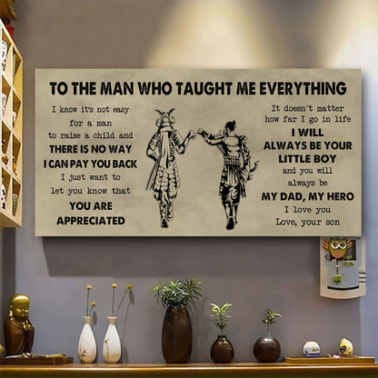 Family Poster Horizontal Canvas To My Dad I Know It's Not Easy To Raise A Child I Will Always Be Your Little Boy Gift From Son To Dad