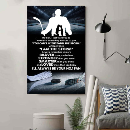 Baseball Poster Canvas Mom To Son - Whisper Back I Am The Storm I Will Always Your No 1 Fan