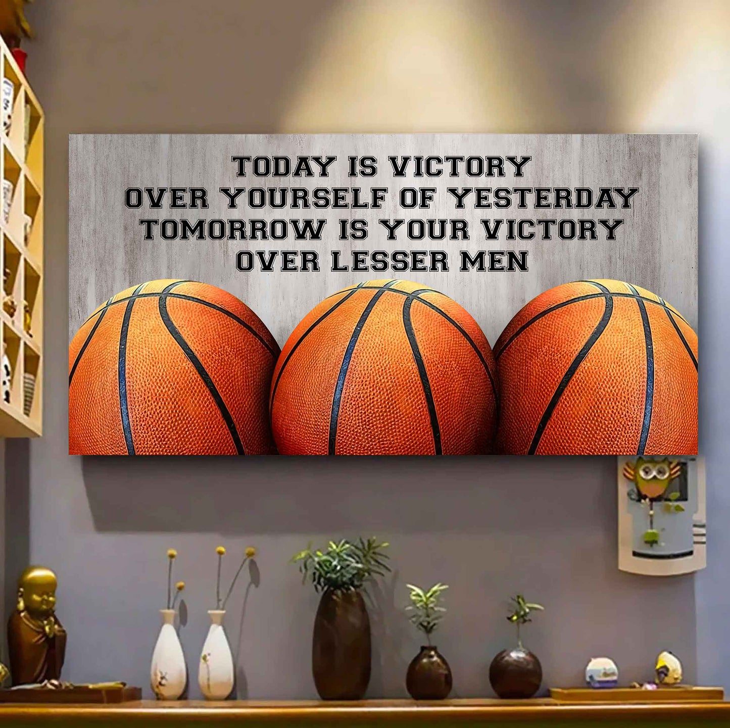 American Football Poster Canvas - Today Is Victory Over Yourself Over Yourself Of Yesterday Tomorrow Is Your Victory Over Lesser Men