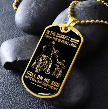 DRB Military Chain Silver Plated 18K Gold Plated Call On Me Son Gift For Your Son