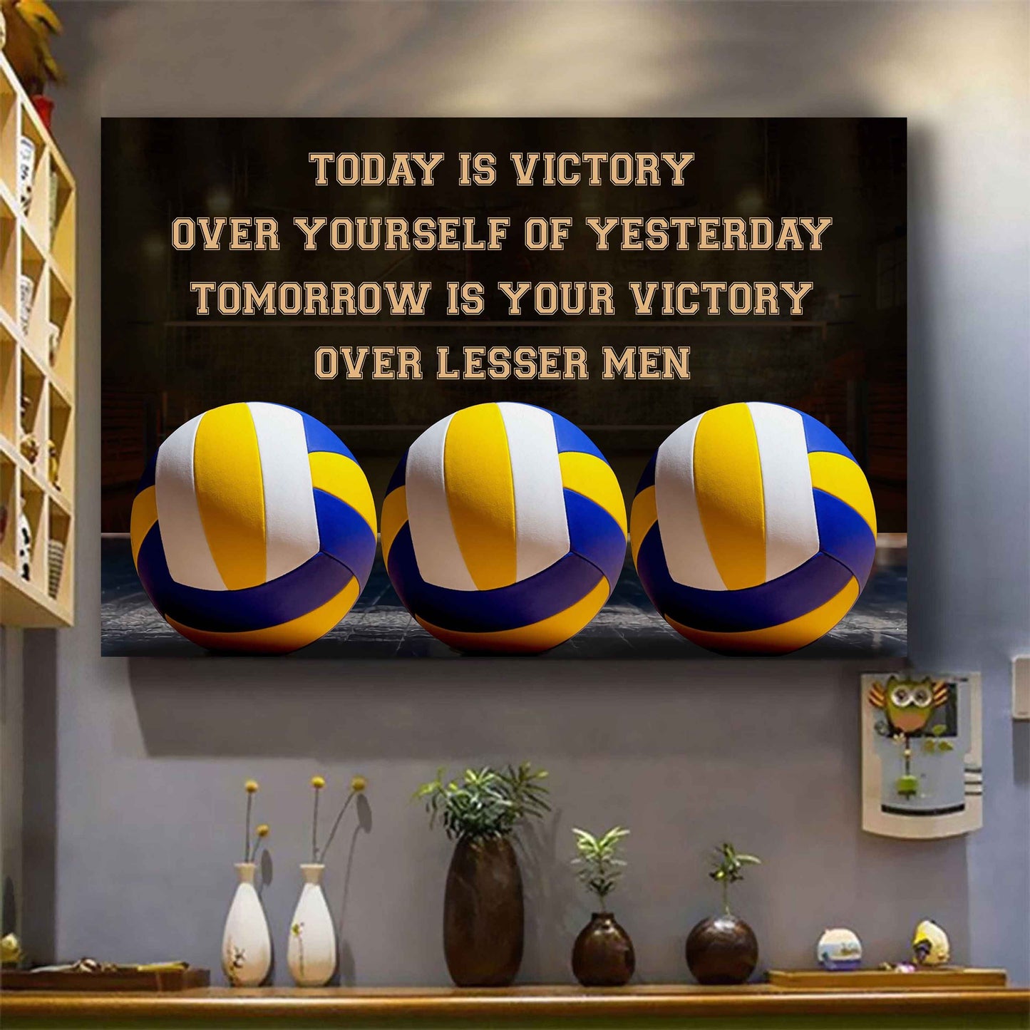 Sport Poster Canvas Today Is Victory Over Your Self Best Gift With Motivation Quotes