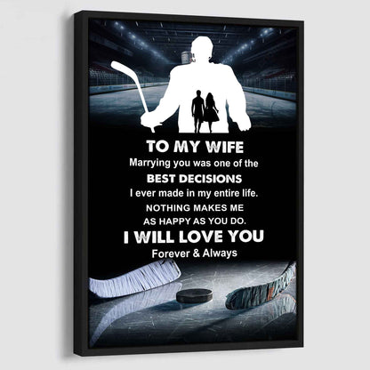 Sport Poster Canvas To My Wife Marrying You Was One Of The Best Decision Gift For Your Wife