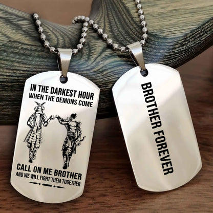 TWD Customizable engraved black dog tag double sided gift from brother, brother forevers