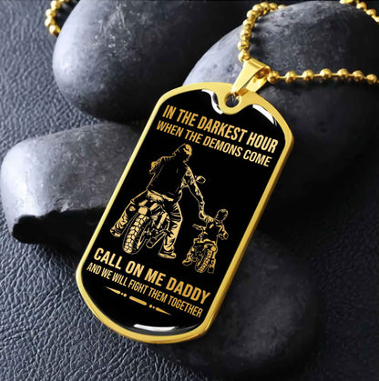 DRB Military Chain Silver Plated 18K Gold Plated Call On Me Daddy Gift For Your Dad