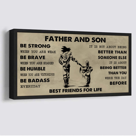 Ver 2 VGT Father And Son Best Friends For Life - Be Strong When You Are Weak Poster Canvas Gift For Son From Father-Photo Upload