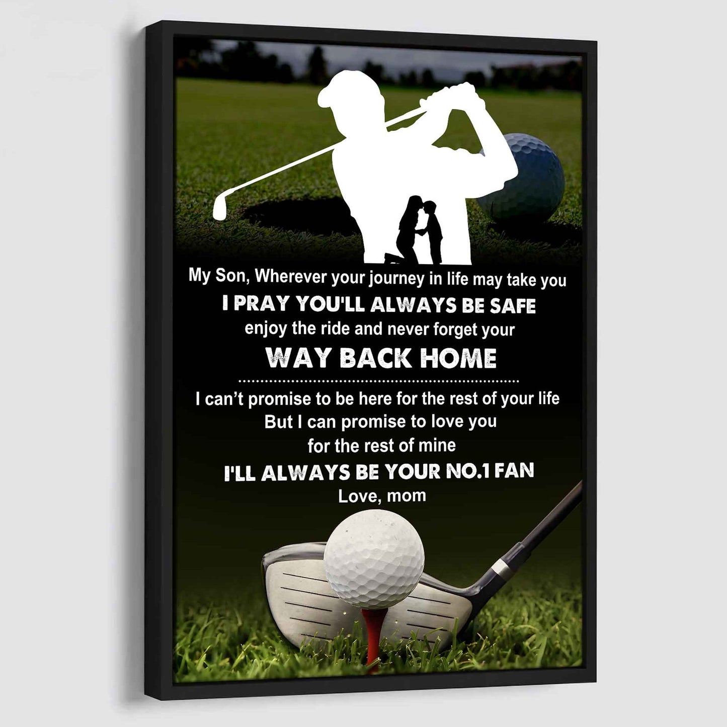 Baseball Poster Canvas Mom To Son - Never Forget Your Way Back Home I Will Always Your No 1 Fan