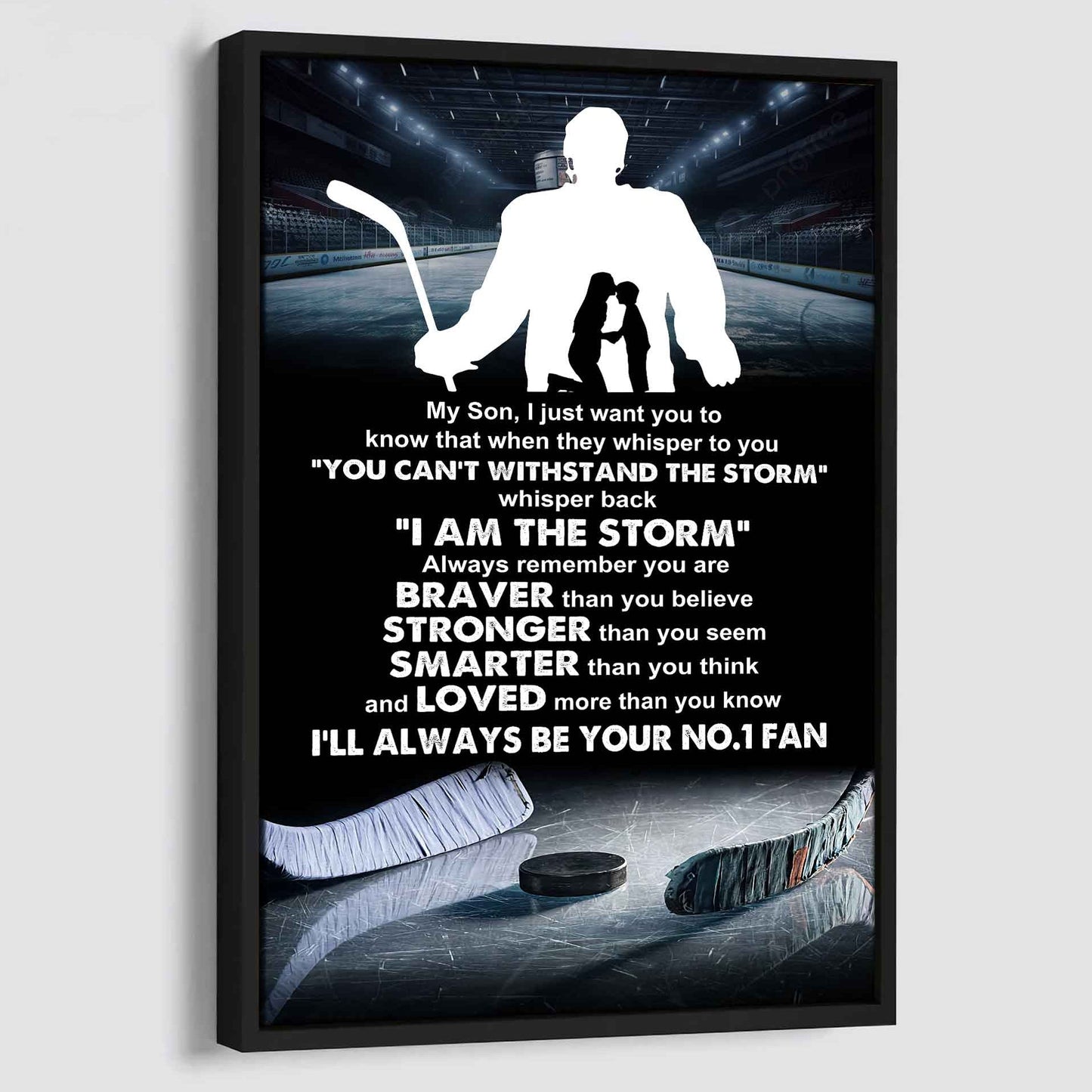 Sport Poster Canvas Mom To Son - Whisper Back I Am The Storm I Will Always Your No 1 Fan