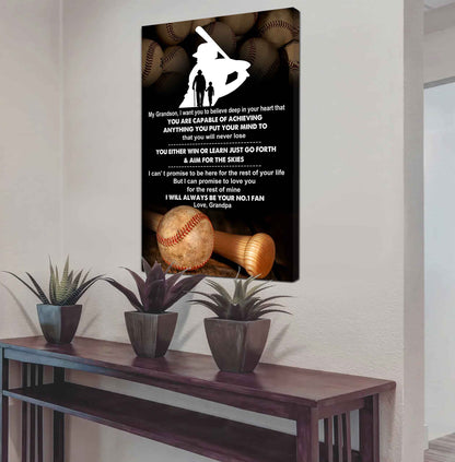 Sport Basketball Poster Canvas Granpa To Grandson - That You Will Never Lose You Either Win Or Learn I Will Always Your No 1 Fan