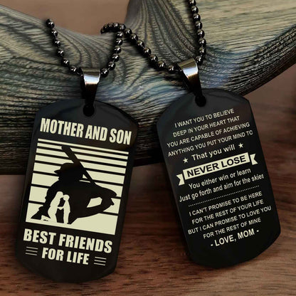 Sport Personalized Double Sided Dog Tag Father And Son Best Friend For Life - You Will Never Lose You Either Win Or Learn