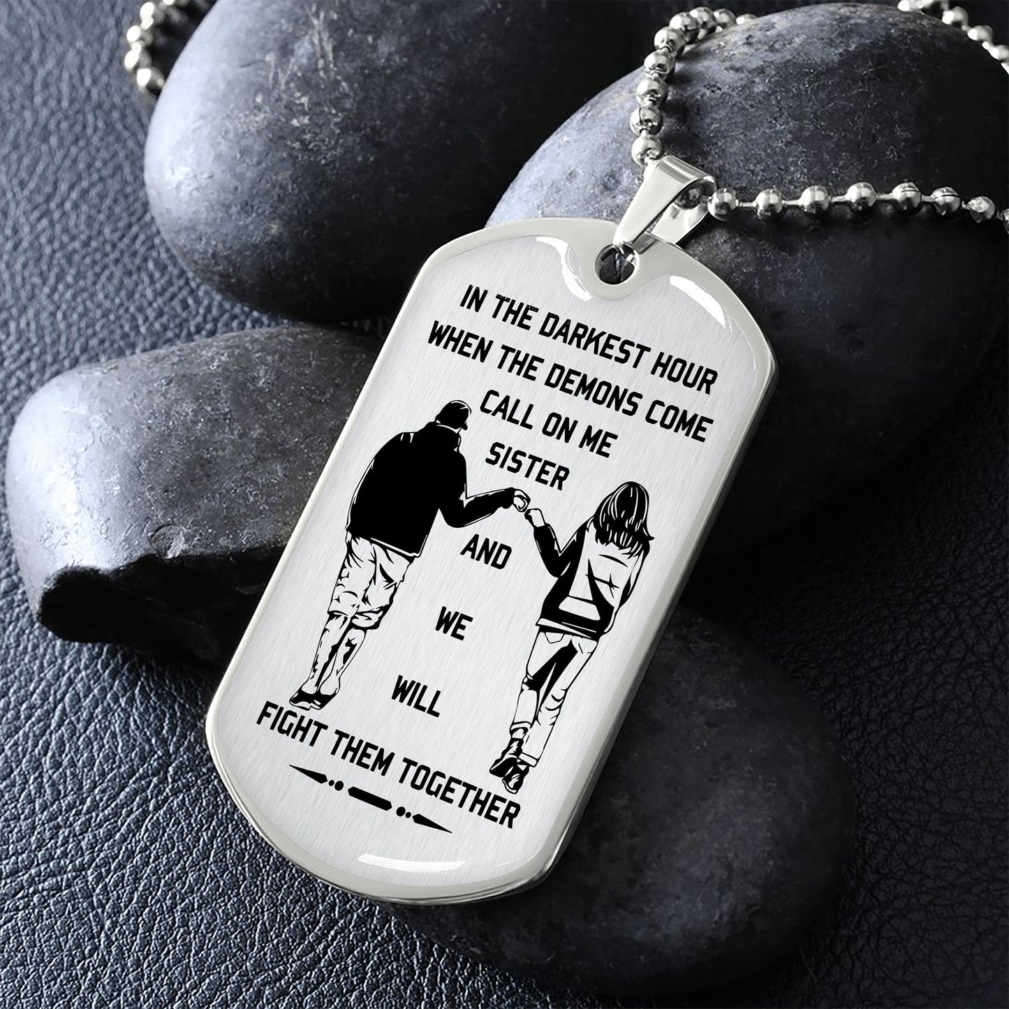 Viking-Military Chain Gifts From Brother In The Darkest hour, When the demons come call on me brother and we will fight them together-Photo upload