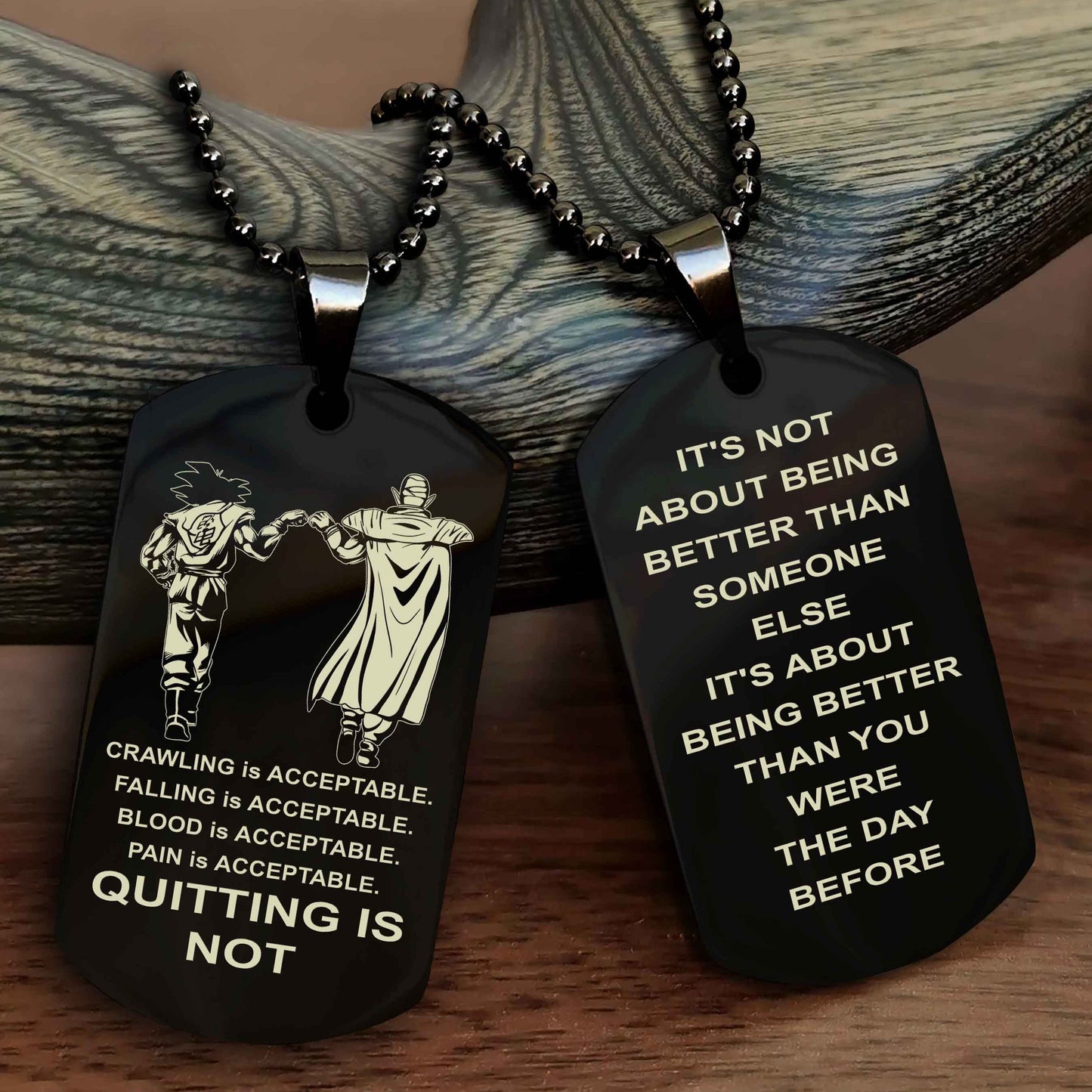 Spartan Double Sided Dog Tag Quiting Is Not It Is About Being Better Than You Were The Day Before