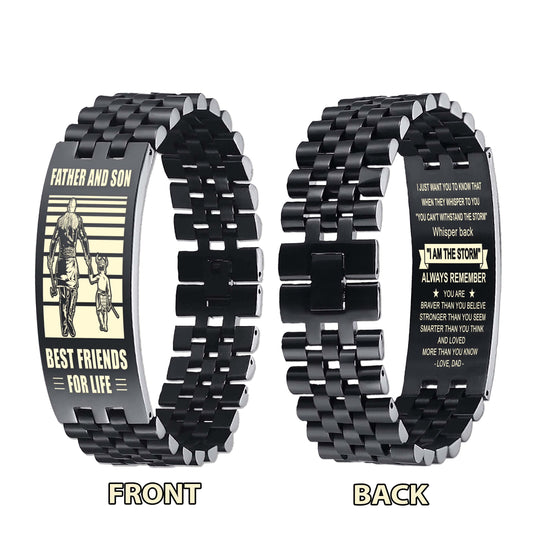 Viking STO Personalized Double Sided Bracelet Father And Son Best Friends For Life - Message on the back side