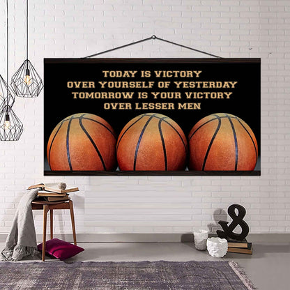 American Football Poster Canvas - Today Is Victory Over Yourself Over Yourself Of Yesterday Tomorrow Is Your Victory Over Lesser Men