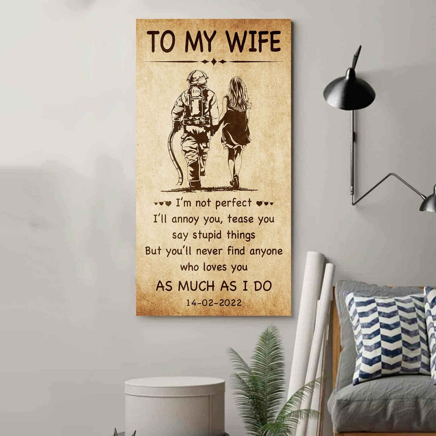 Biker Poster Canvas To My Wife - I Am Not Perfect